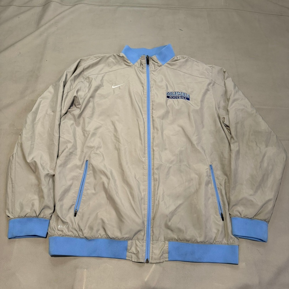 Nike Columbia Football Dri-Fit Full Zip Jacket Men XXL‎ Gray Player Issue-7586